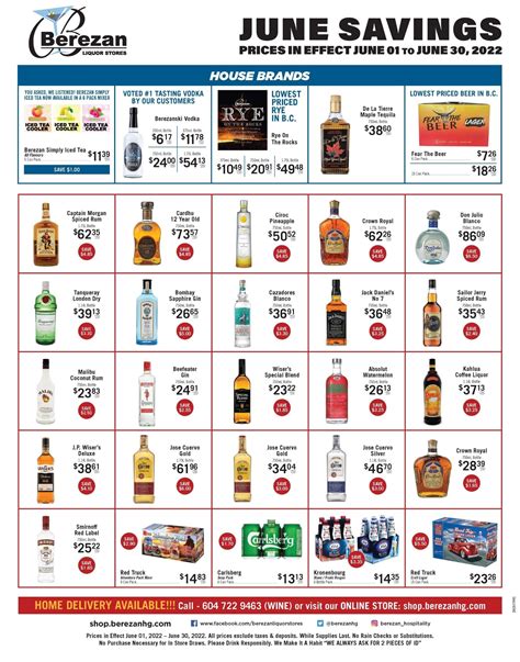 June Liquor Store Specials – The Berezan Hospitality Group