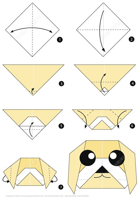 Origami Instructions of a Maltese Dog Face | Free Printable Papercraft ...