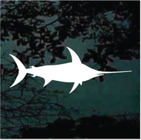 Straight Swordfish Silhouette Car Decals & Stickers | Decal Junky