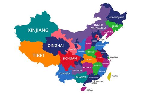 This China provinces map shows its 23 provinces