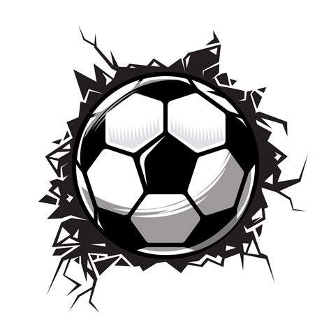 soccer ball cracked wall. football club graphic design logos or icons ...