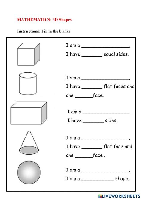 Worksheets For 3d Shapes - buickcafe.com