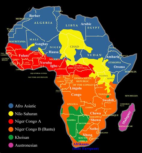 Map of the Distribution of African Languages - Nations Online Project