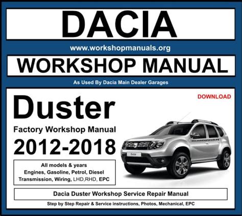 Dacia Duster 2012-2018 Workshop Repair Manual Download