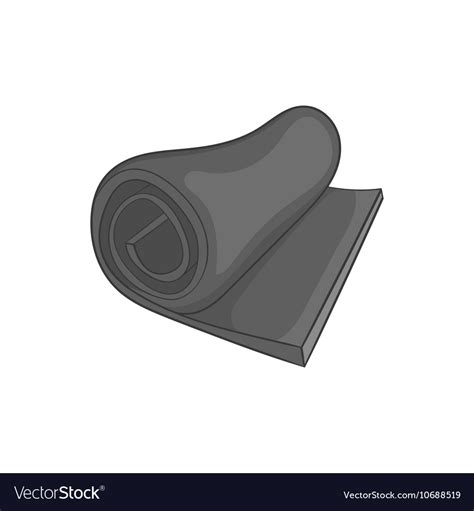 Rolled up tourist mat icon black monochrome style Vector Image