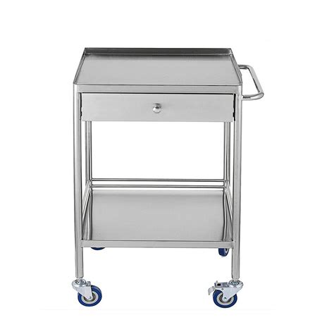 Buy 2-Tier Rolling Carts with Wheels, Mobile Utility Cart Kitchen Cart ...