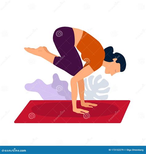 Yoga Asana Pose Meditation Young Girl Meditating on Matt at Home Vector ...