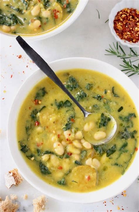 Tuscan White Bean Kale Soup Recipe • Veggie Society