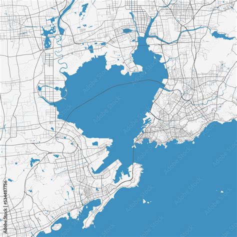 Qingdao map. Detailed map of Qingdao city administrative area ...