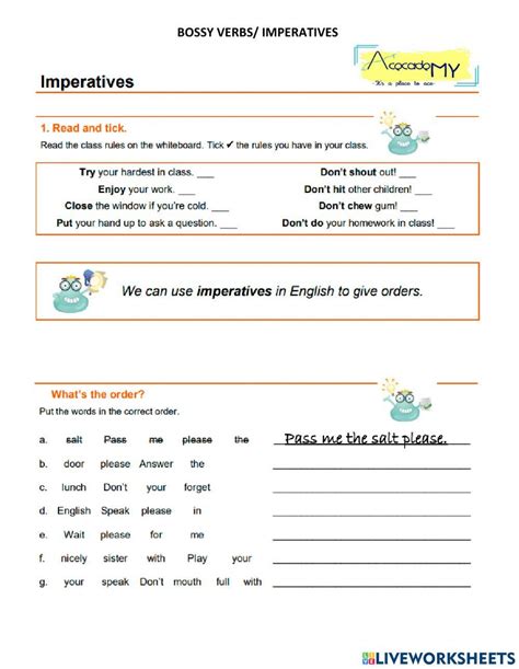 Bossy Verbs 1642577 | Yakub Susanto | LiveWorksheets