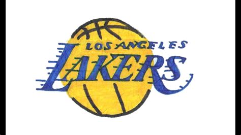 Lakers Logo Drawing - How to Draw the LA Lakers Logo - NBA - YouTube ...