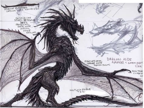 The Elder Scrolls V Skyrim - Dragon concept art by the late Adam ...