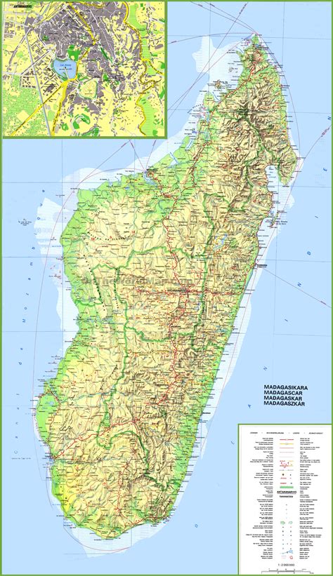 Large detailed map of Madagascar