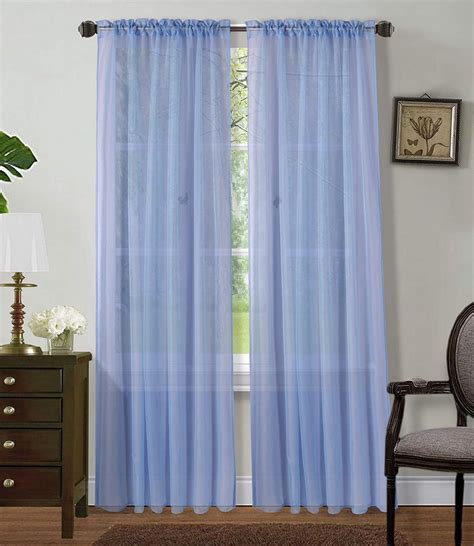 Sapphire Home 2 Panels Window Sheer Curtains 54" x 84" Inches (108 ...