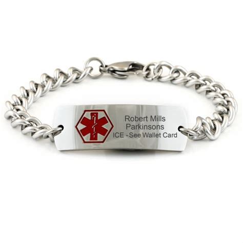 Men's Engraved Wide Medical ID Bracelet | Custom Medical ID Bracelet