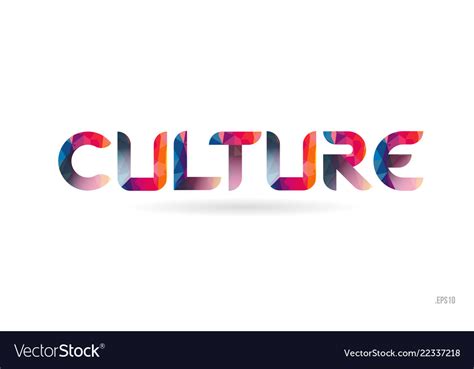 Culture colored rainbow word text suitable Vector Image