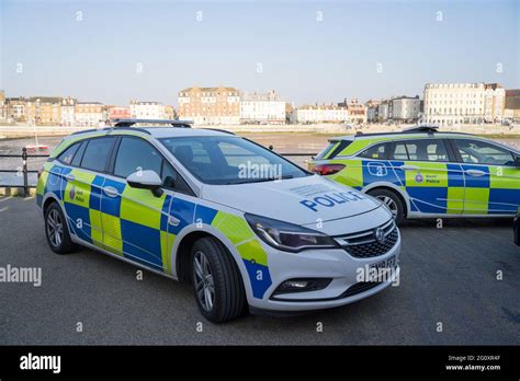 Marked Kent Police cars attended an incident at Margate Pier sea front ...