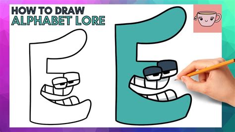 How To Draw Alphabet Lore - Letter E | Cute Easy Step By Step Drawing ...