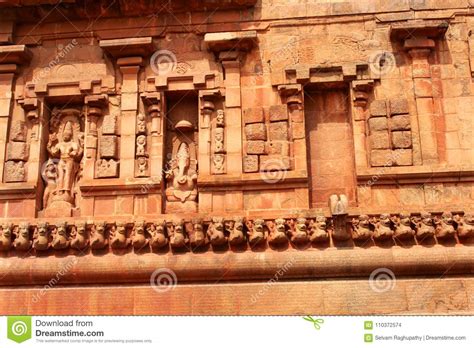 Ancient Ornamental Dravidian Styled Wall with Sculptures in the ...