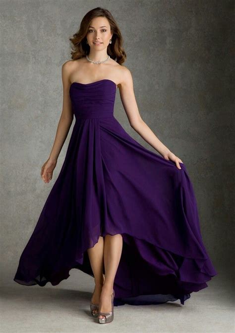 Dark purple bridesmaid dress | High low bridesmaid dresses, Mori lee ...