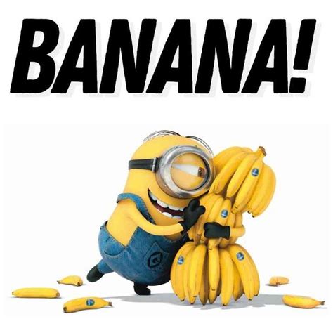 a minion holding bananas with the caption banana