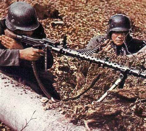 MG34 in action COLOR photo, MG 34 MG42 German WW2 WWII World War Two ...