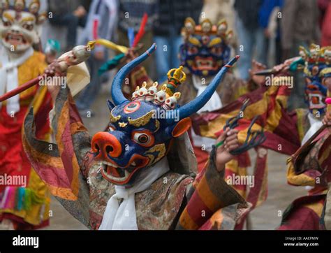 Mask dance performance at Ladakh Festival, Leh, Ladakh, India Stock ...