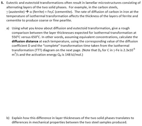 Solved Eutectic and eutectoid transformations often result | Chegg.com