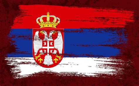 Flag of Serbia, grunge flags, European countries, national symbols ...