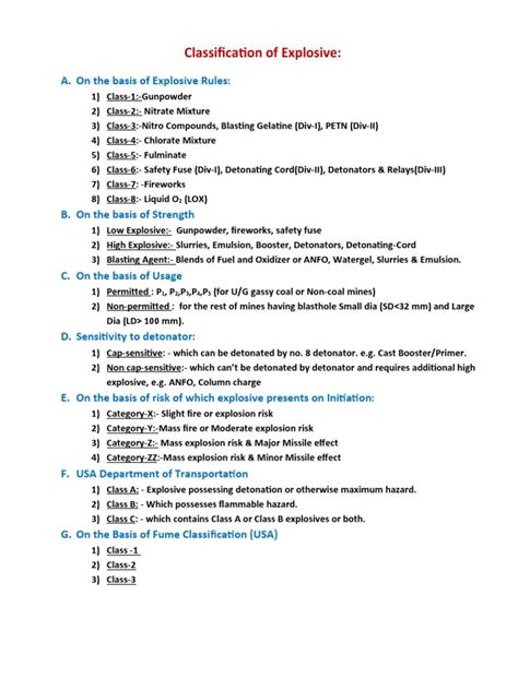 Explosive Classification | PDF