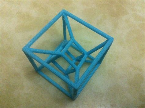 Tesseract Hypercube 3D printing Cube 4 dimensions 4D Cube 3D Printed ...