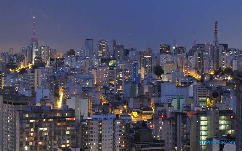 Skyline Sao Paulo City Brazil At Night Wallpaper HD Photo | Skyline ...