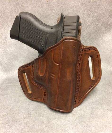 Glock 43x OWB Custom Two Slot Pancake Leather Holster – ETW Holsters