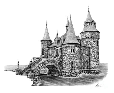 Castle Pencil Sketch at PaintingValley.com | Explore collection of ...