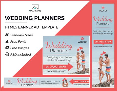 Wedding Planner Banner | Event Manager template | Animated Google Ad