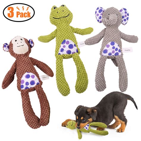 3PCS Dog Squeaky Toys for Small Dogs, Stuffed Squeaky Plush Dog Toys ...