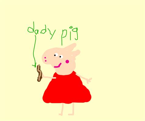 Peppa pig eating bacon - Drawception