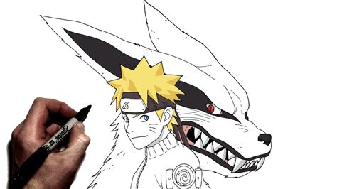 How To Draw Naruto and Kurama | Step By Step | Naruto - YouTube