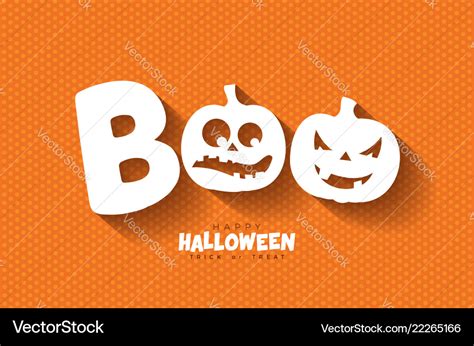 Boo happy halloween design with scary faced Vector Image