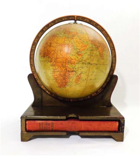 HAMMOND'S 1930's VINT 9" LIBRARY TERRESTRIAL ATLAS GLOBE, W/WORLD ATLAS ...