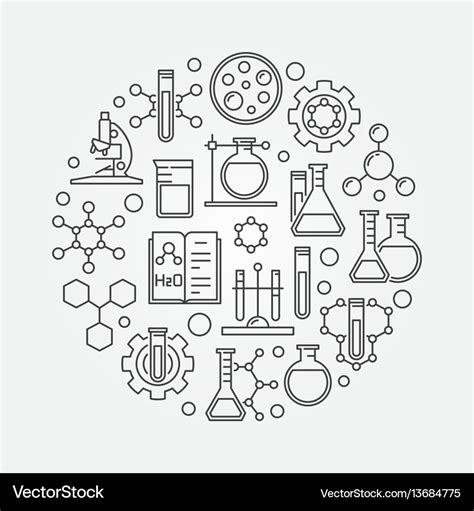 Science and chemistry line symbol Royalty Free Vector Image