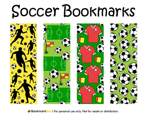 Printable Soccer Bookmarks