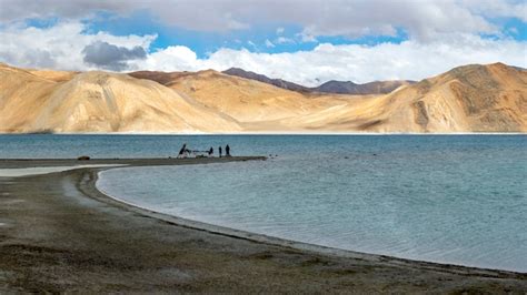 Premium Photo | Panorama view of pangong lake or pangong tso in the ...