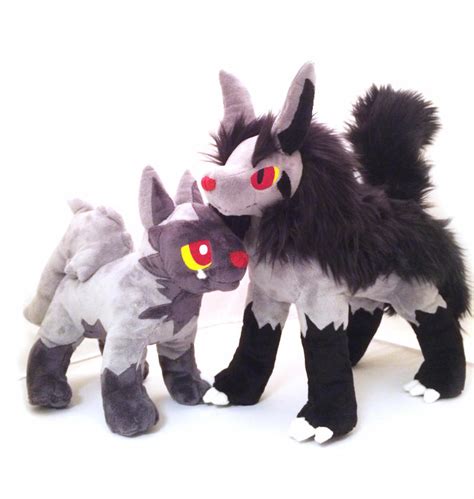 Poochyena Plush and Mightyena Plush by shuufly on DeviantArt