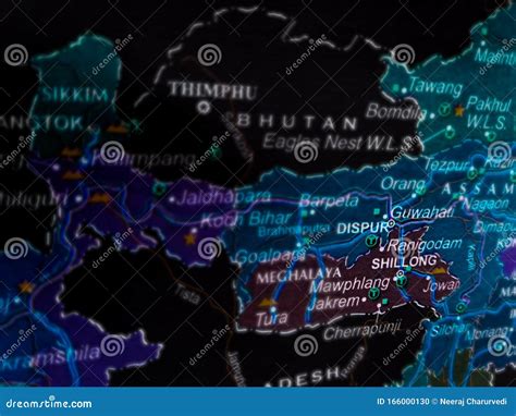 Shillong City Name Displayed on Geographic Map in India Stock Photo ...