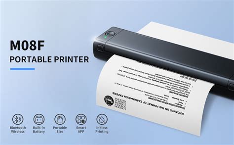 Portable Printer A4 - COLORWING M08F Bluetooth Thermal Printer ...