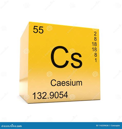 Caesium Chemical Element Symbol from Periodic Table Stock Illustration ...