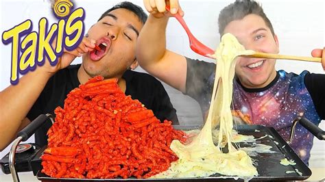 Takis Challenge With Cheese • MUKBANG - YouTube