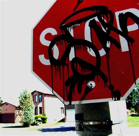 Stop sign graffiti photo by Flickr (cc) user shotfromabove | Stop sign ...