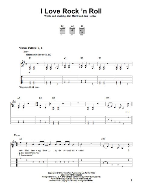 I Love Rock 'N Roll sheet music by Joan Jett & The Blackhearts (Easy ...